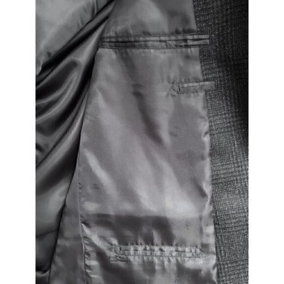 NWT Bert Pulitzer 100% Lambswool Plaid Sports Coat Blazer Dark Gray Men’s 44R - Picture 7 of 8